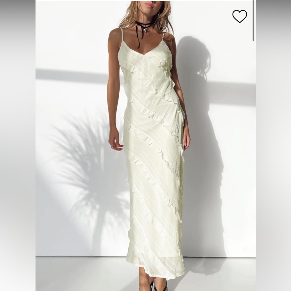 Princess Polly lars light yellow ruffled maxi dress